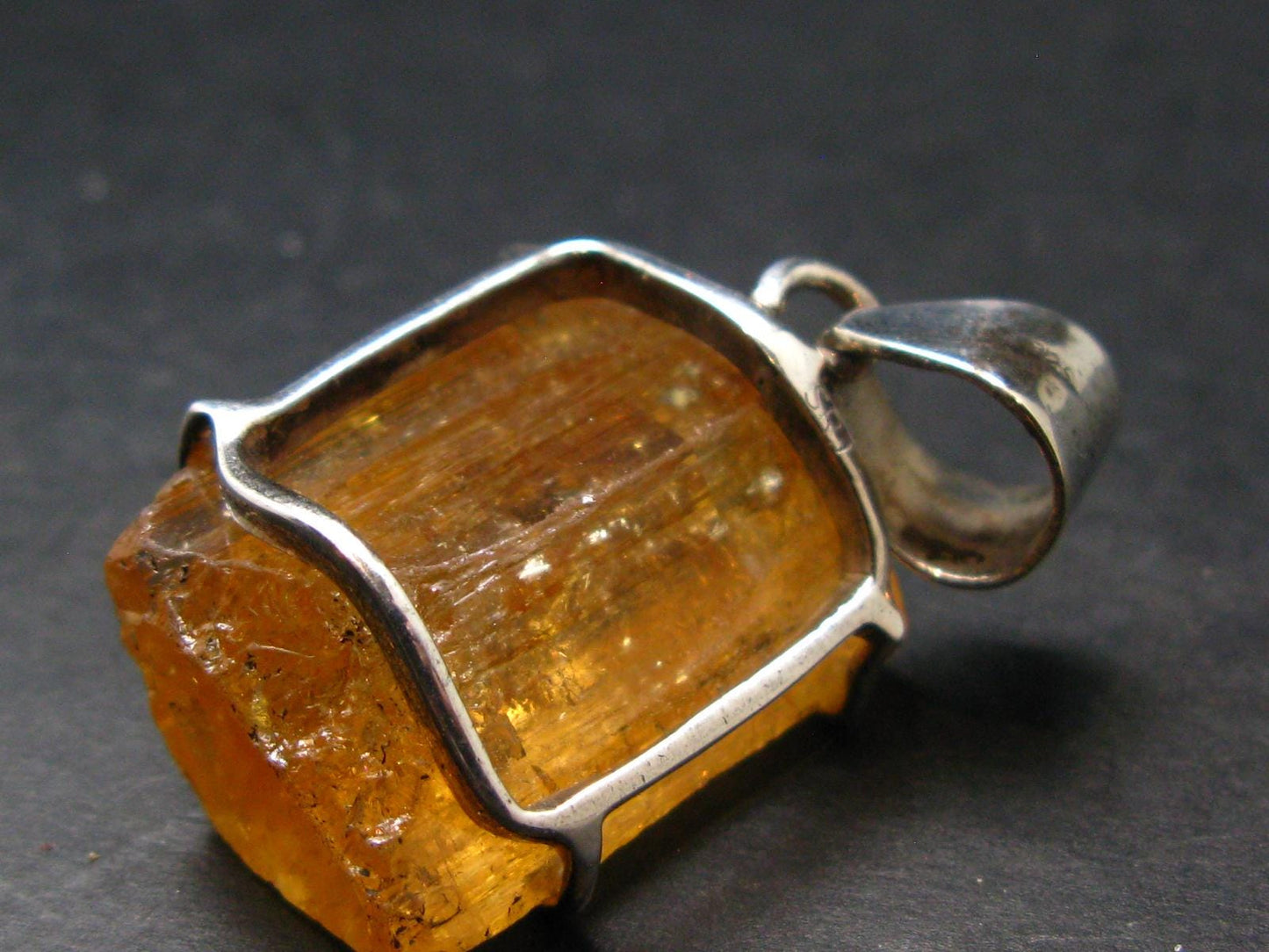 Imperial Topaz Crystal Pendant From Brazil - 1.4" - 18.31 Grams