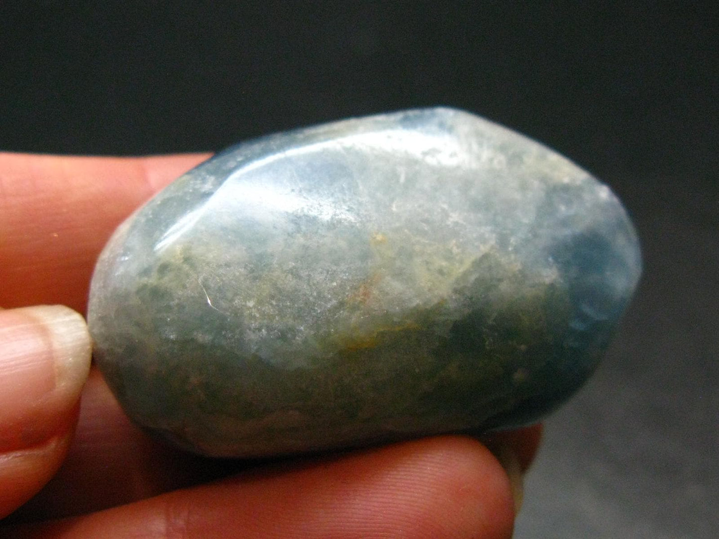 Nice Lemurian Aquatine Blue Calcite Tumbled From Argentina - 1.6" - 27.30 Grams