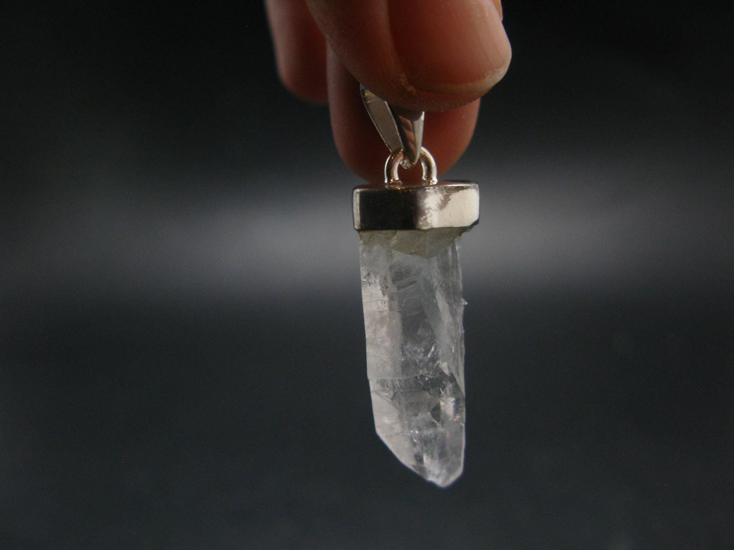 Lemurian Quartz Crystal Pendant From Brazil - 1.7" - 6.3 Grams