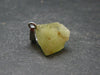 Rare Gemmy Yellowish-Green Brazilianite Terminated Crystal Silver Pendant From Brazil - 0.9" - 2.46 Grams