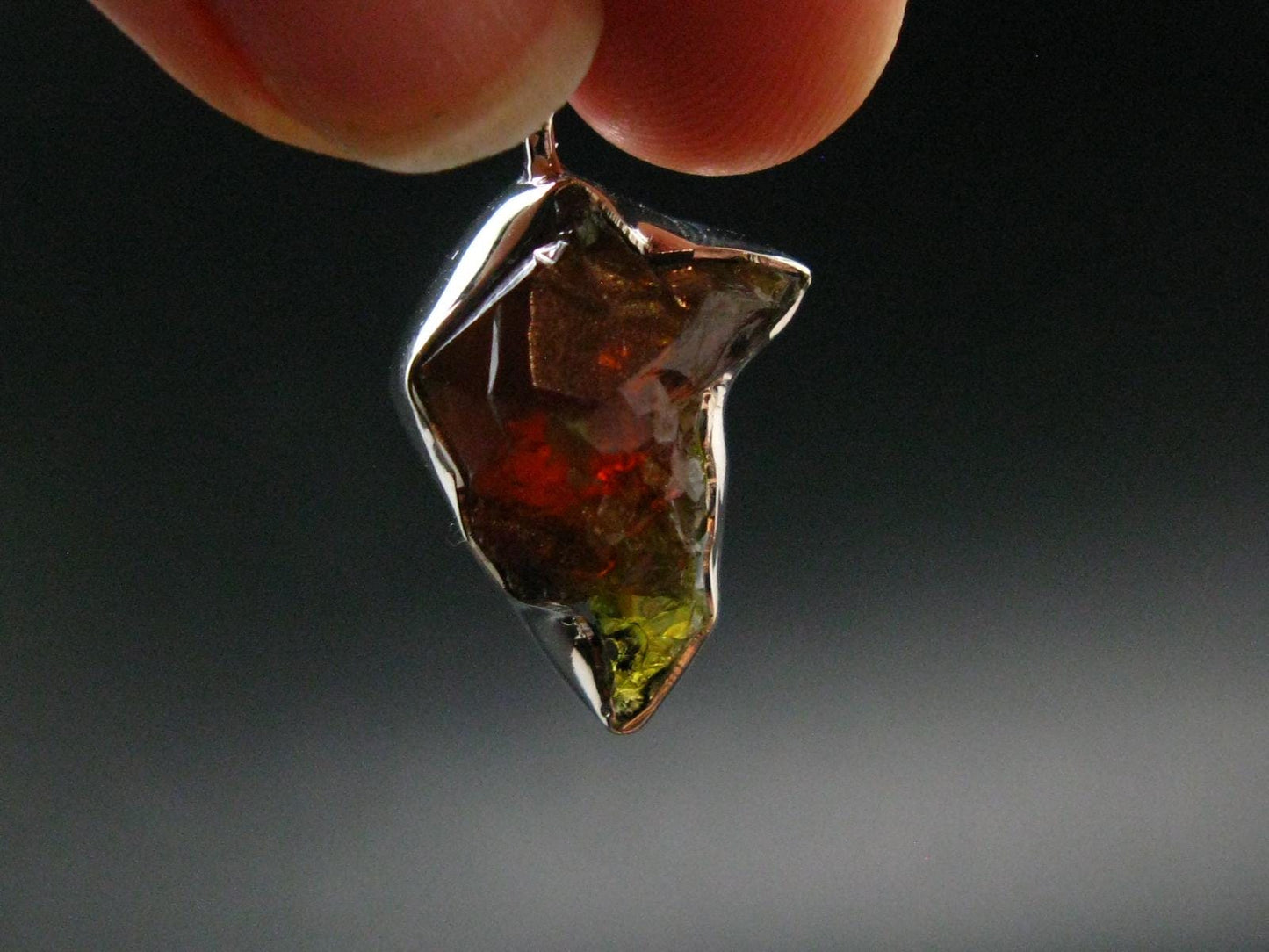 Zincite Zinkite Crystal 925 Silver Pendant From Poland - 1.1" - 5.86 Grams