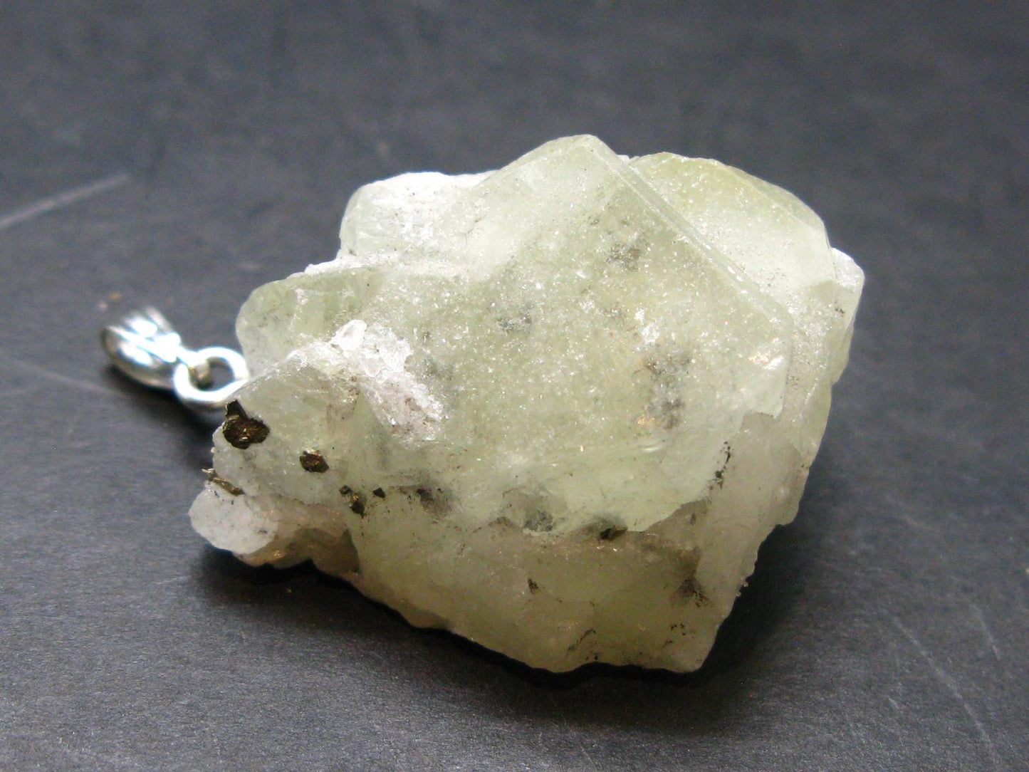 Datolite Crystal Silver Pendant From Russia - 1.4" - 16.41 Grams