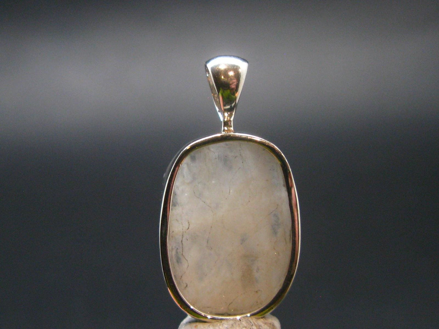 Raw Rare Natrolite Crystal Silver Pendant From Russia - 1.0" - 2.74 Grams