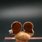 Cute Small Natural Polished Pyritized Ammonite Fossil Stud Earrings In Sterling Silver from Madagascar - 1.57 Grams