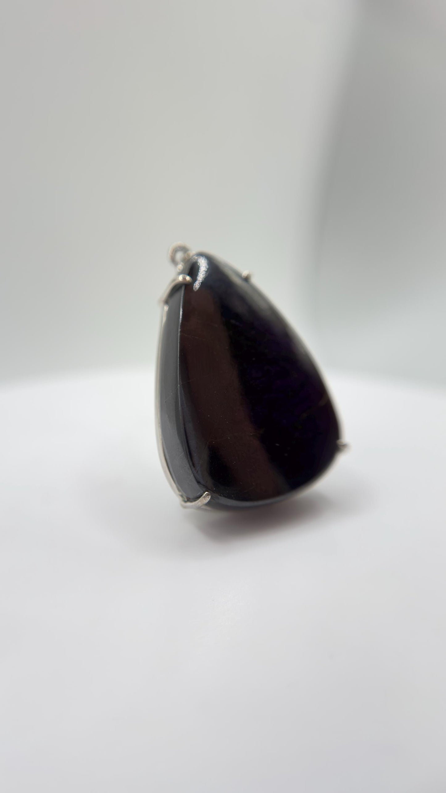 Purpurite Pendant Purple Gemstone Silver Necklace Natural Stone Minimalist Jewelry Gift