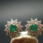 Gem Emerald Faceted Earrings In Sterling Silver - 0.36 Carats