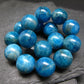 Neon Blue Apatite Genuine Bracelet ~ 7 Inches ~ 12mm Round Beads