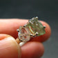 Moldavite Tektite and Herkimer Diamond Silver Ring - Size 8 - 2.80 Grams