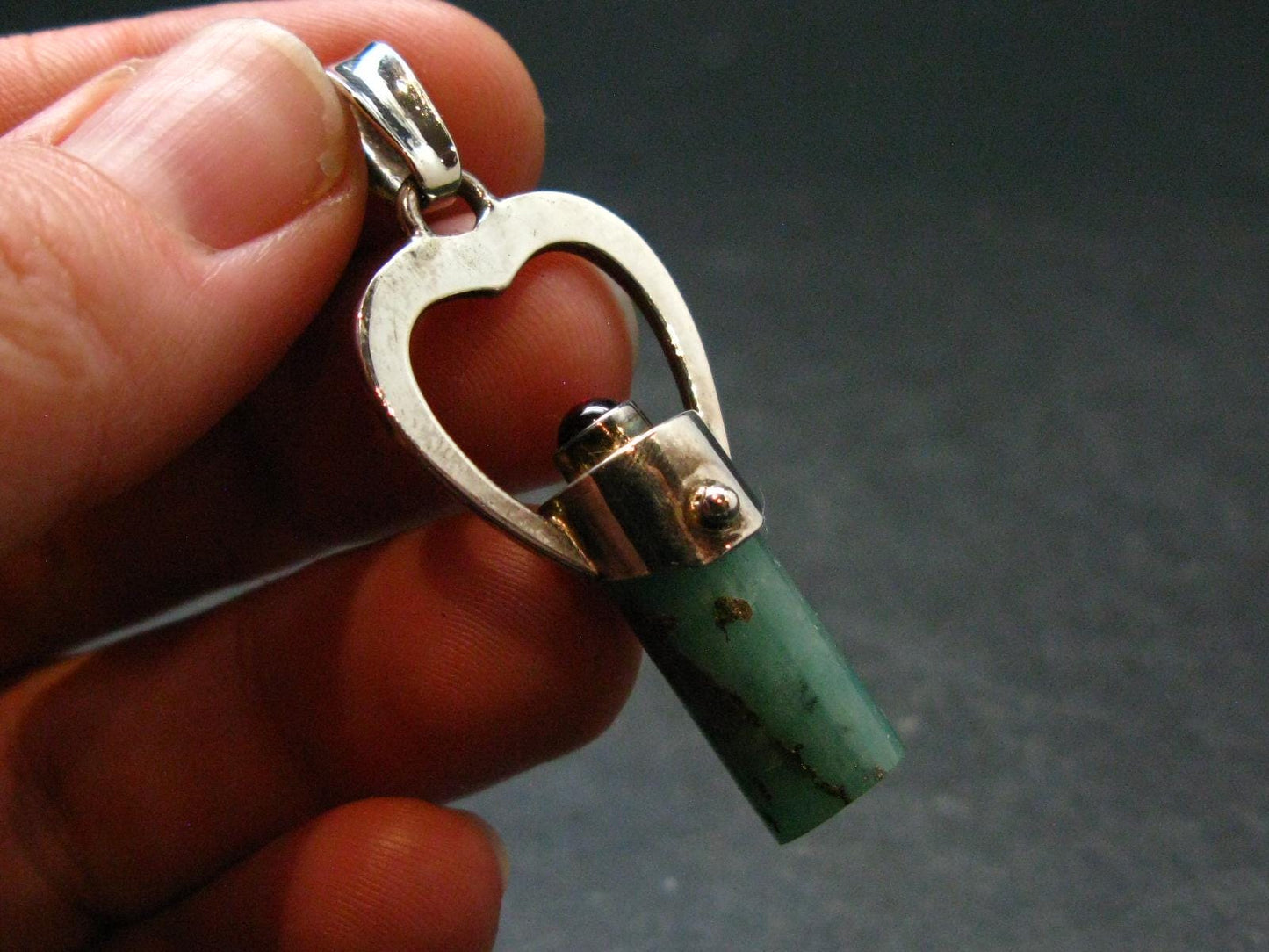 Gem Emerald Beryl Crystal Silver Pendant From Colombia - 6.29 Grams