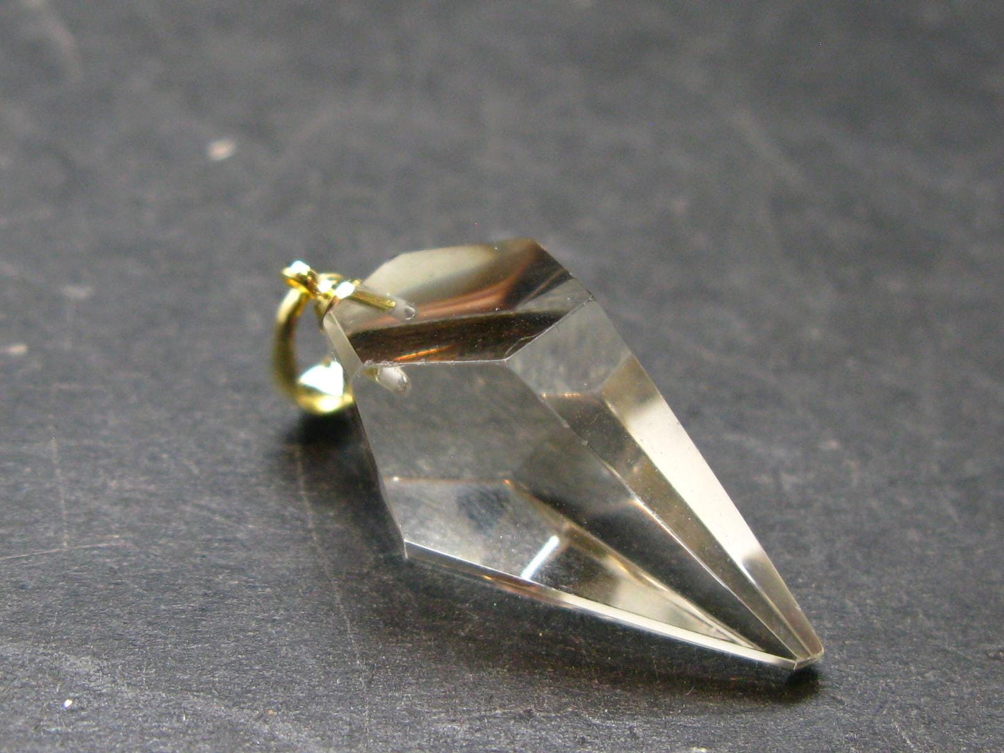 Natural Unheated Citrine Sterling Silver Gold Plated Pendant from Zambia - 1.3" - 4.33 Grams