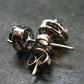 Natural Faceted Red Garnet Almandine Sterling Silver Stud Earrings from India - 2.44 Grams