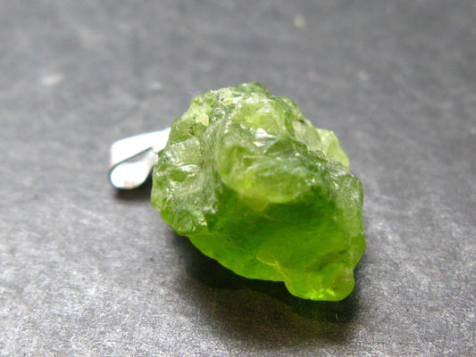 Peridot Olivine Pendant in SS From Arizona - 1.0" - 3.61 Grams