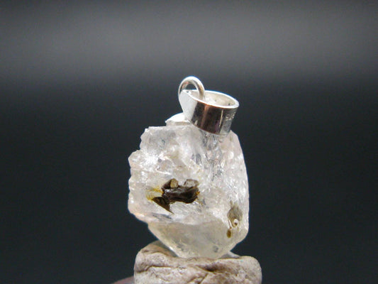 Phenakite Phenacite Crystal Silver Pendant from Russia - 0.7" - 1.30 Grams