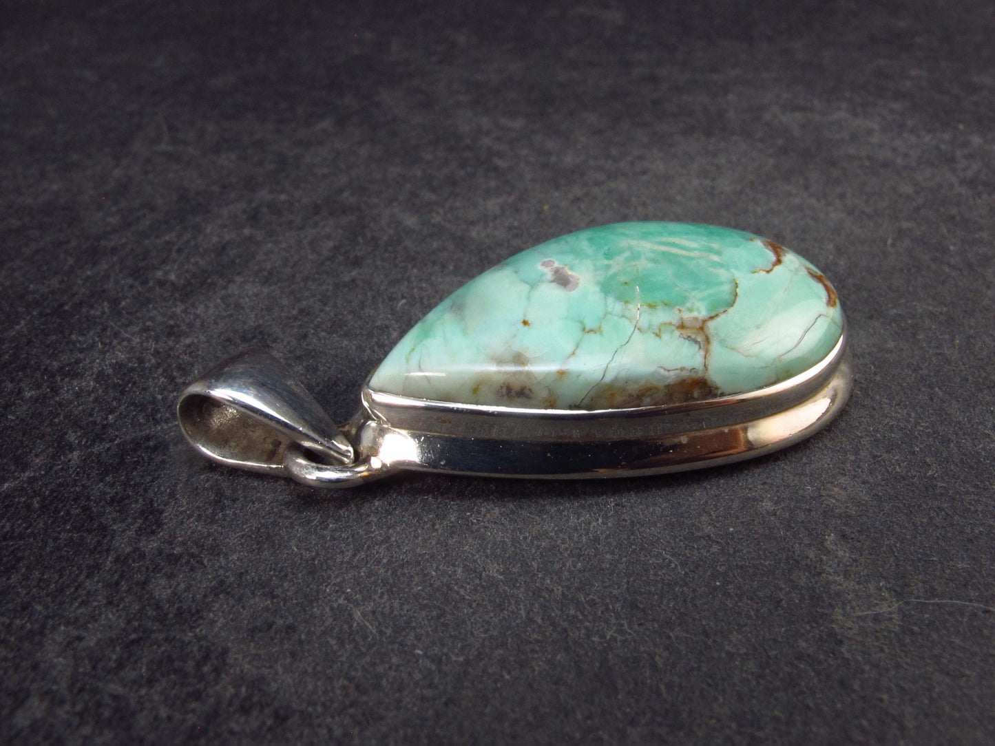 Rare Variscite Sterling Silver Pendant from Utah - 1.5" - 6.80 Grams