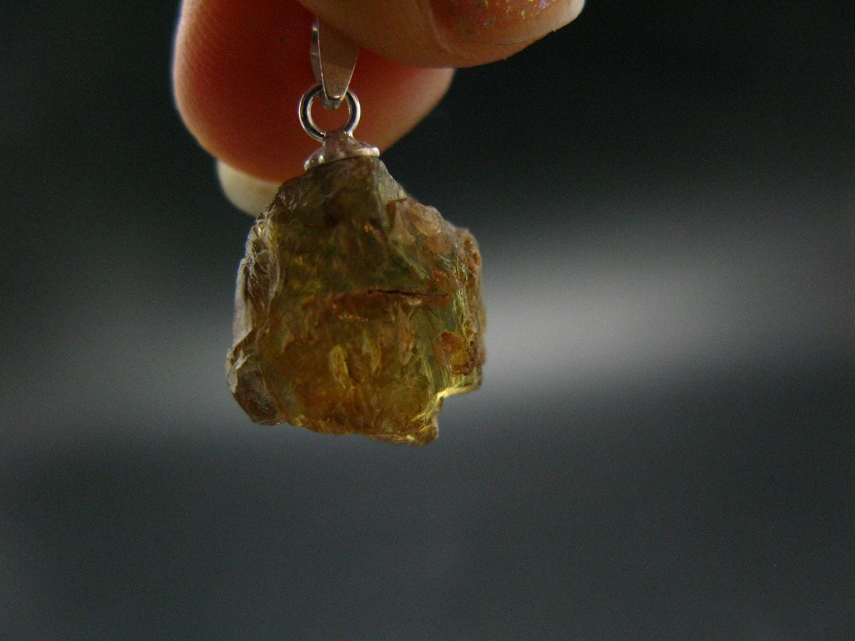Rare Enstatite Crystal 925 Silver Pendant From Tanzania - 0.9" - 2.29 Grams