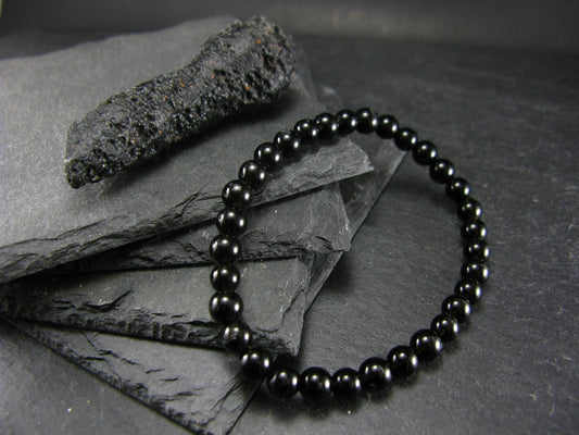 Tibetan Tektite Genuine Bracelet ~ 7 Inches ~ 6mm Round Beads