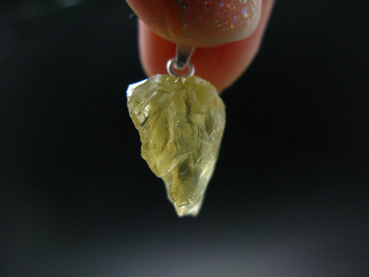Heliodor (Yellow Beryl) Crystal Silver Pendant From Brazil - 0.9" - 1.73 Grams