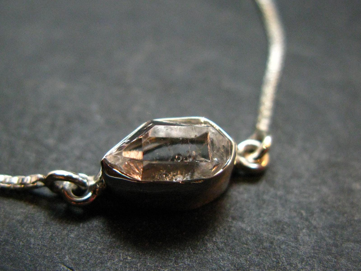 Herkimer Diamond Quartz Silver Bracelet Adjustable Length - 3.06 Grams