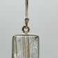 Rutilated Quartz Rectangle Drop Earrings – Natural Crystal Sterling Silver Dangle Jewelry