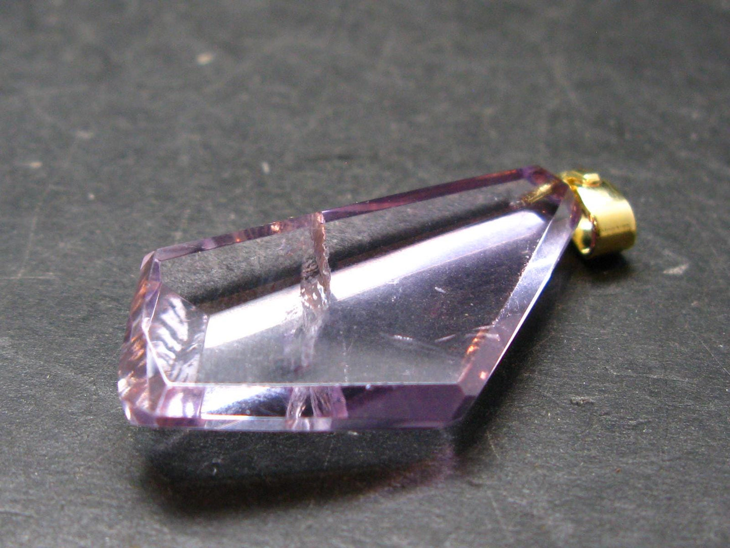 Amethyst Sterling Silver Gold Plated Pendant From Brazil - 1.7" - 6.87 Grams
