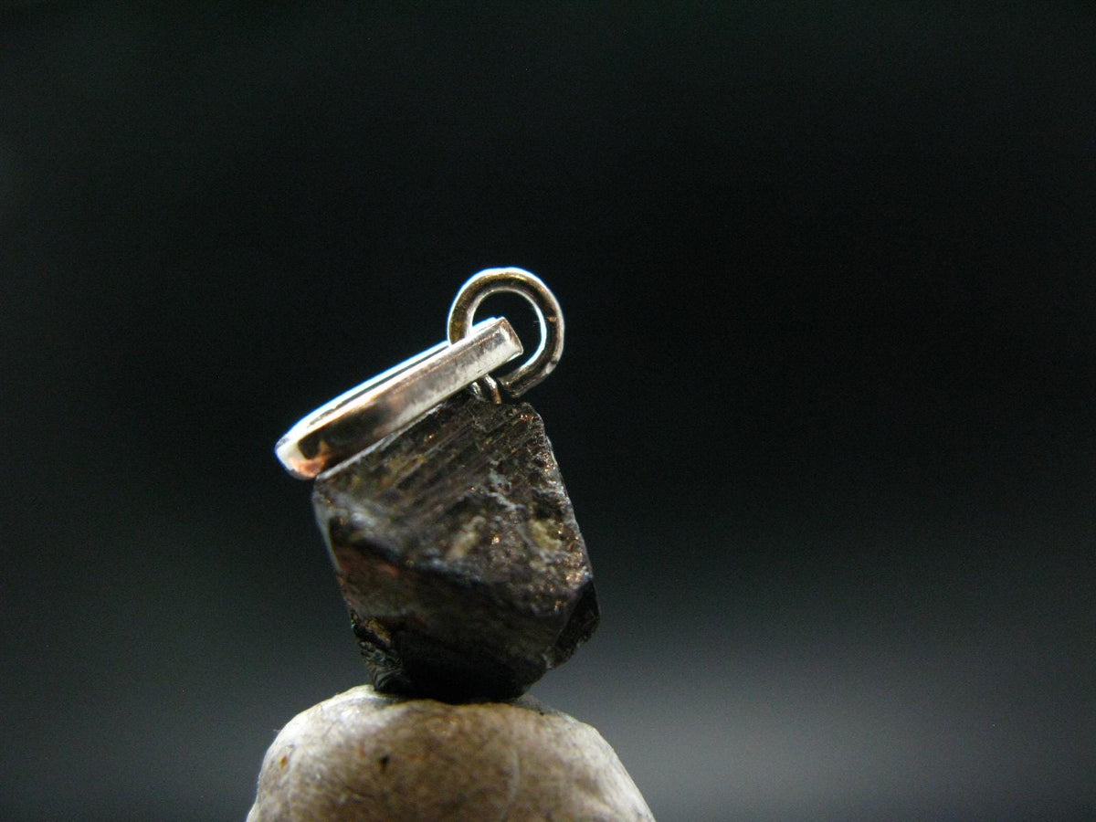 Magnetite Crystal Silver Pendant From Bolivia - 0.9" - 2.94 Grams