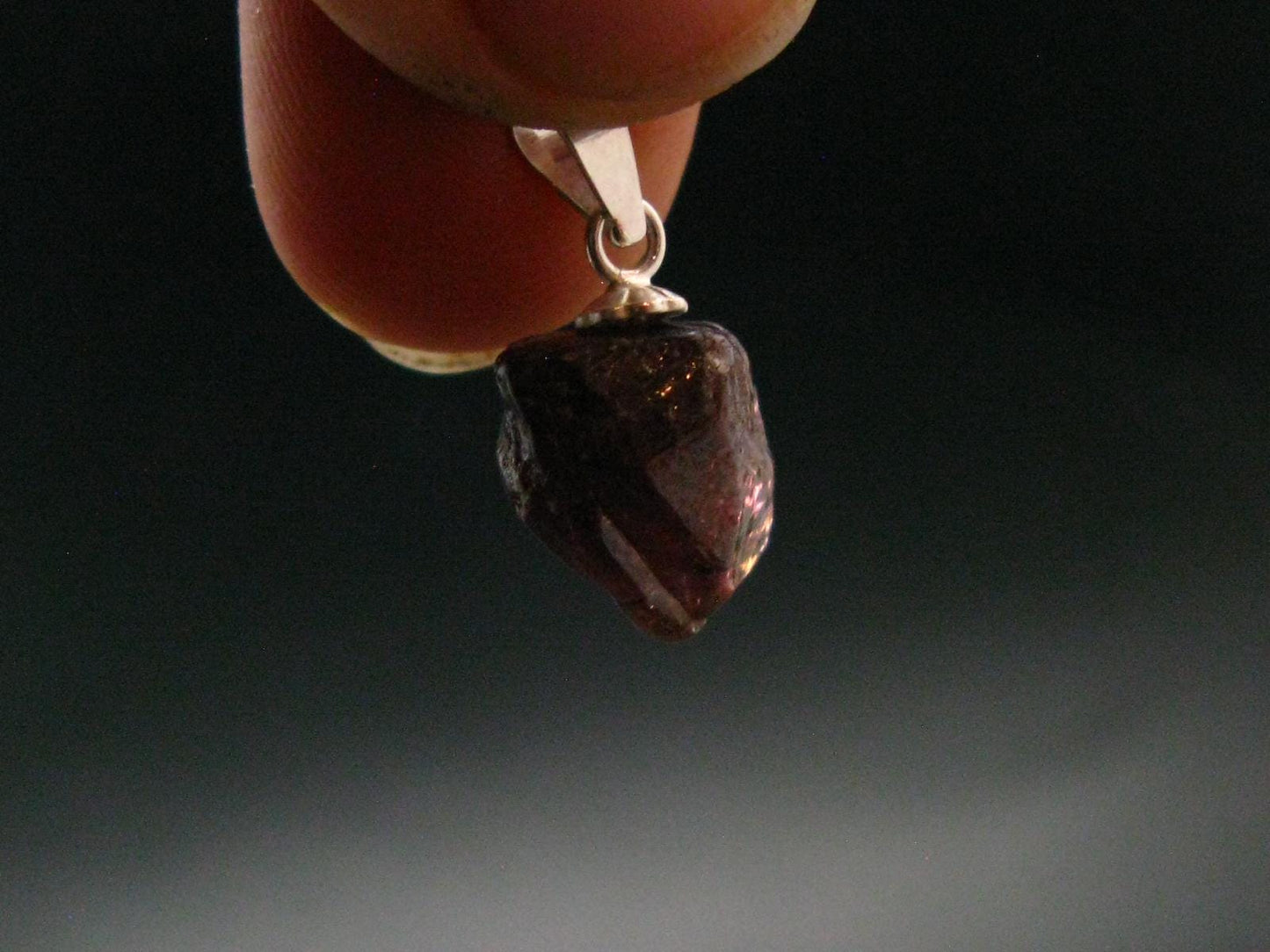 Rare Zircon Crystal Silver Pendant From Tanzania - 0.7" - 1.88 Grams