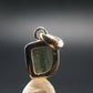 Natural Gem Moldavite Tektite SS Pendant From Czech Republic - 1.20 Grams - 0.7"