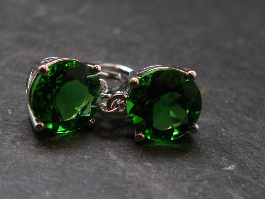 Helenite Gaia Stone Gem Sterling Silver Earrings From Washington - 1.6 Carats