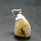 Rutilated Quartz Silver Pendant From Brazil - 1.1"