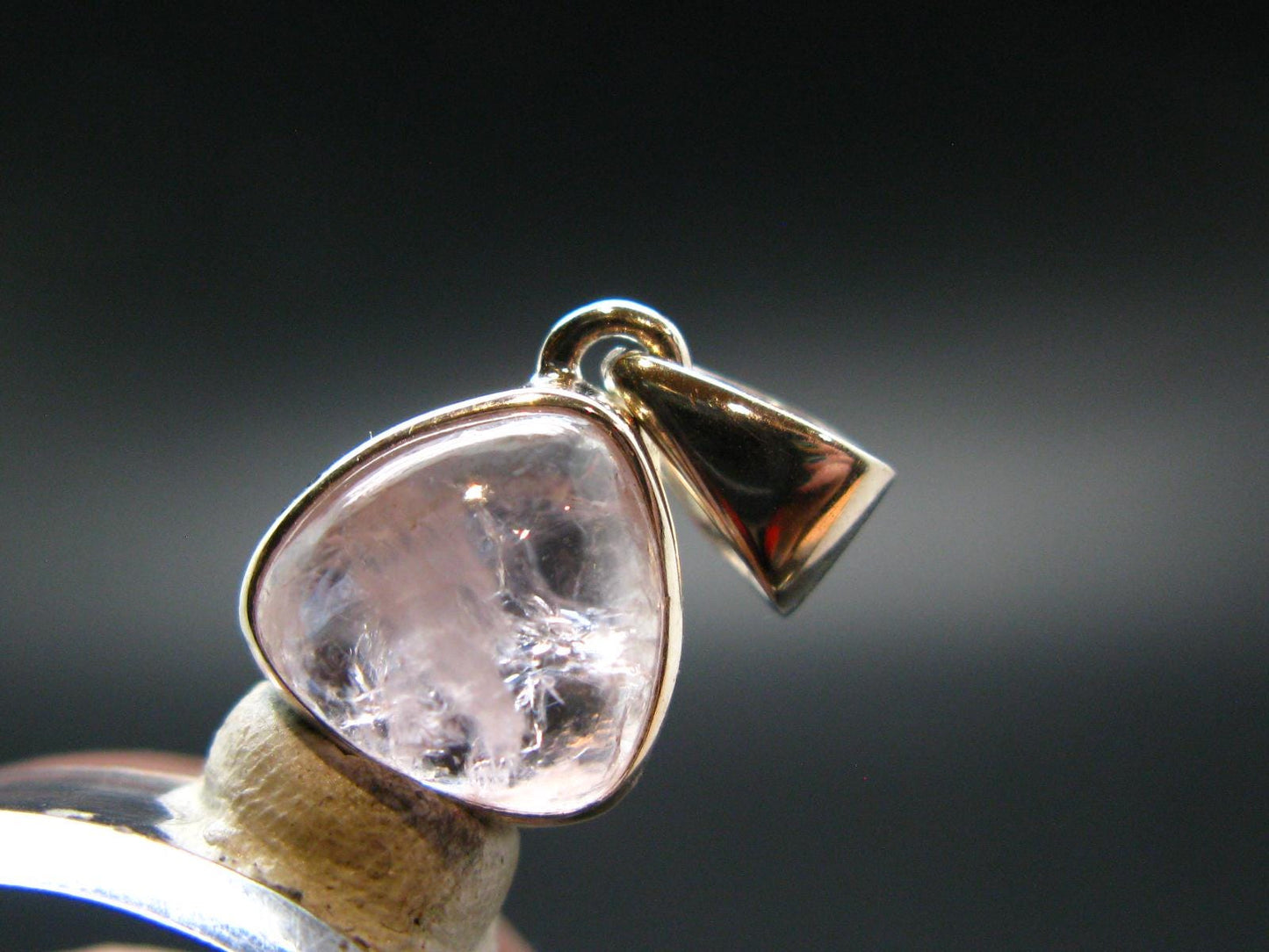 Pink Morganite Silver Pendant From Brazil - 0.7" - 2.13 Grams