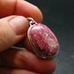 Thulite Silver Plated Pendant From Norway - 1.4" - 5.28 Grams