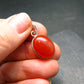 Gem from A Poem by Goethe!! Orange - Red Round Shape Carnelian Sterling Silver Pendant - 1"