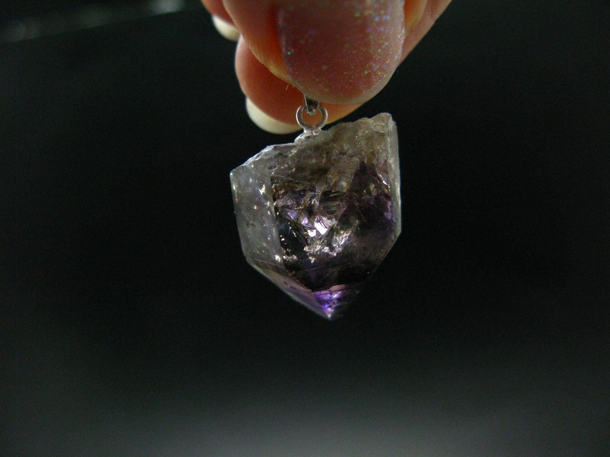 Rare Brandenberg Brandberg Amethyst Quartz Silver Pendant From Namibia - 1.0" - 4.53 Grams