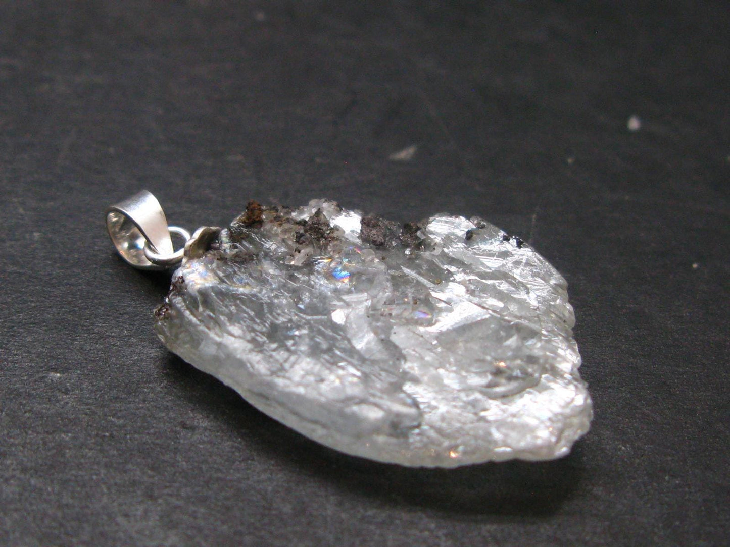 Barite Silver Pendant From Morocco - 1.2" - 3.16 Grams