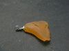 Raw Fire Opal Sterling Silver Pendant From Mexico - 1.1" - 2.21 Grams