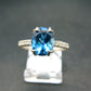 Natural Faceted Round Swiss Blue Topaz Crystal Sterling Silver Ring - 2.16 Grams - Size 7.75