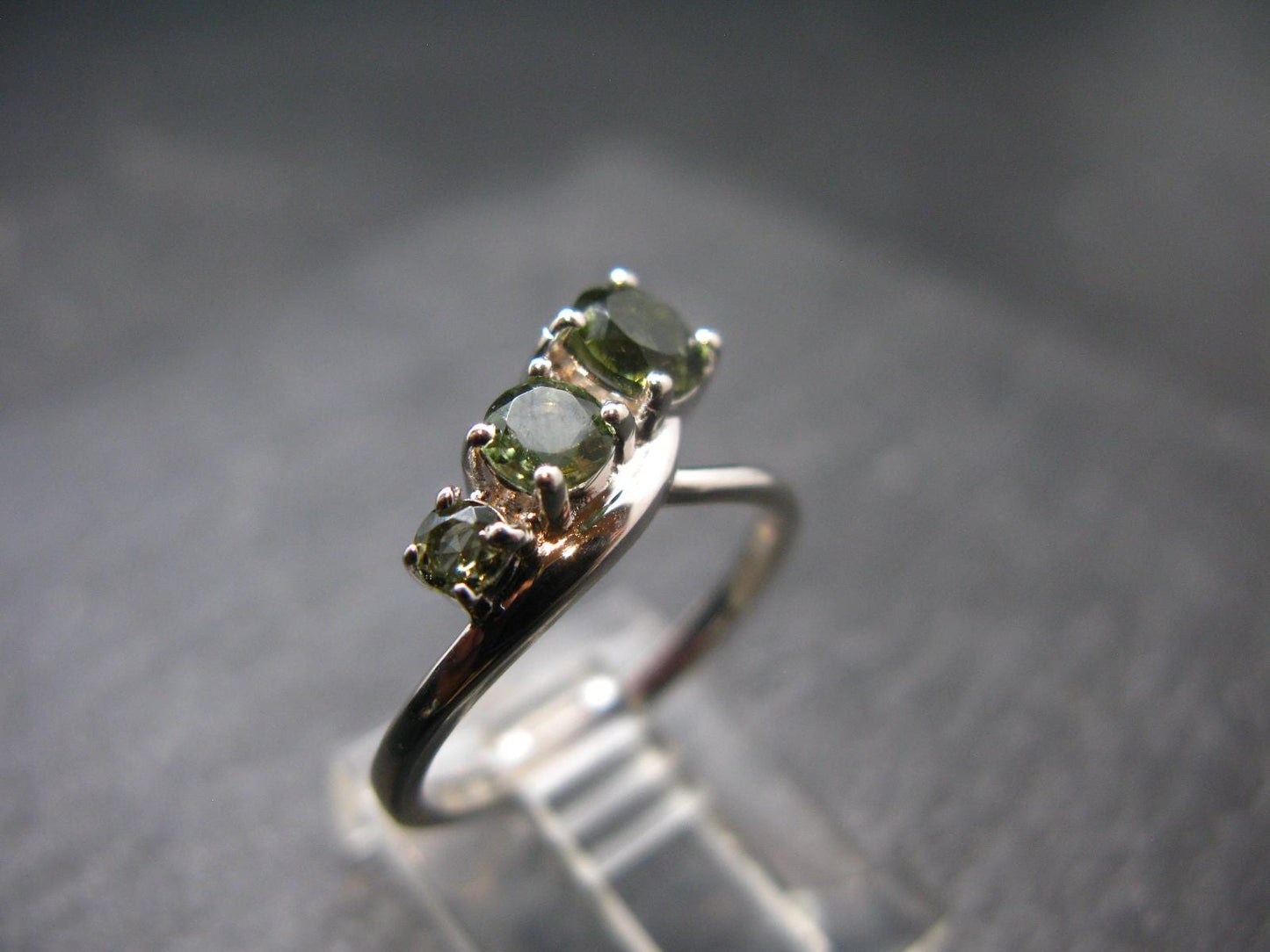 Moldavite Sterling Silver Ring From Czech Republic - Size 5.5 - 2.22 Grams