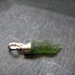 Gem Moldavite Tektite SS Pendant From Czech Republic - 1.2" - 1.8 Grams
