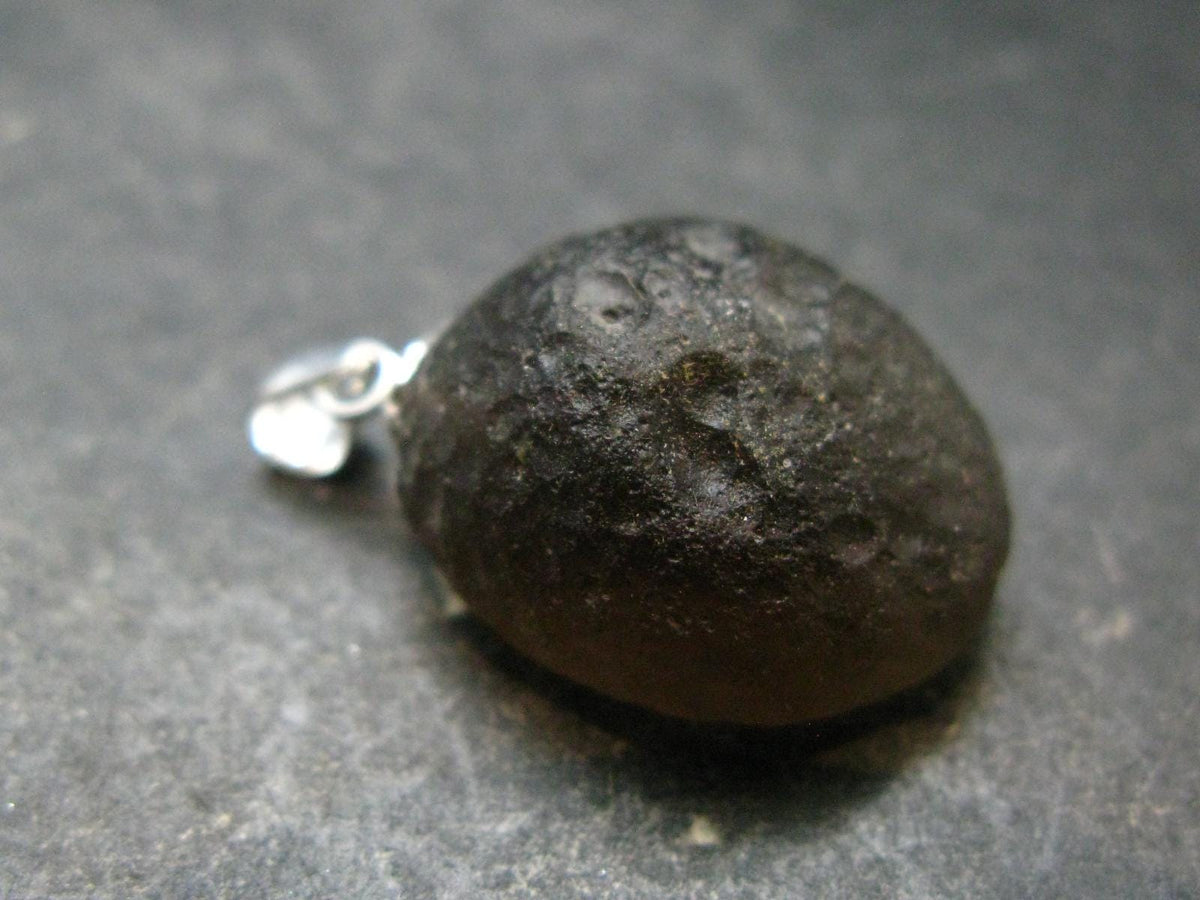 Colombianite Pseudotektite Silver Pendant from Colombia - 3.55 Grams - 1.0"