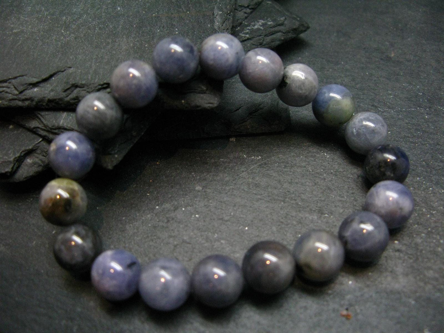 Tanzanite Genuine Bracelet ~ 7 Inches ~ 10mm Round Beads