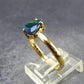 Rare Black Opal Gold Plated Silver Ring from Australia - Size 7.75 - 1.89 Grams