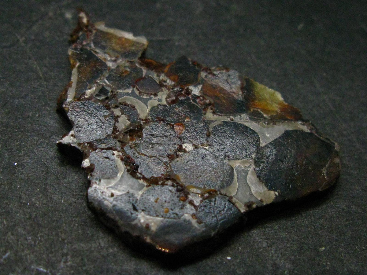 Large Sericho Meteorite Pallasite Olivine Slice From Kenya - 1.4" - 5.31 Grams