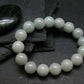 White Jade Jadeite Genuine Bracelet ~ 7 Inches ~ 14mm Round Beads