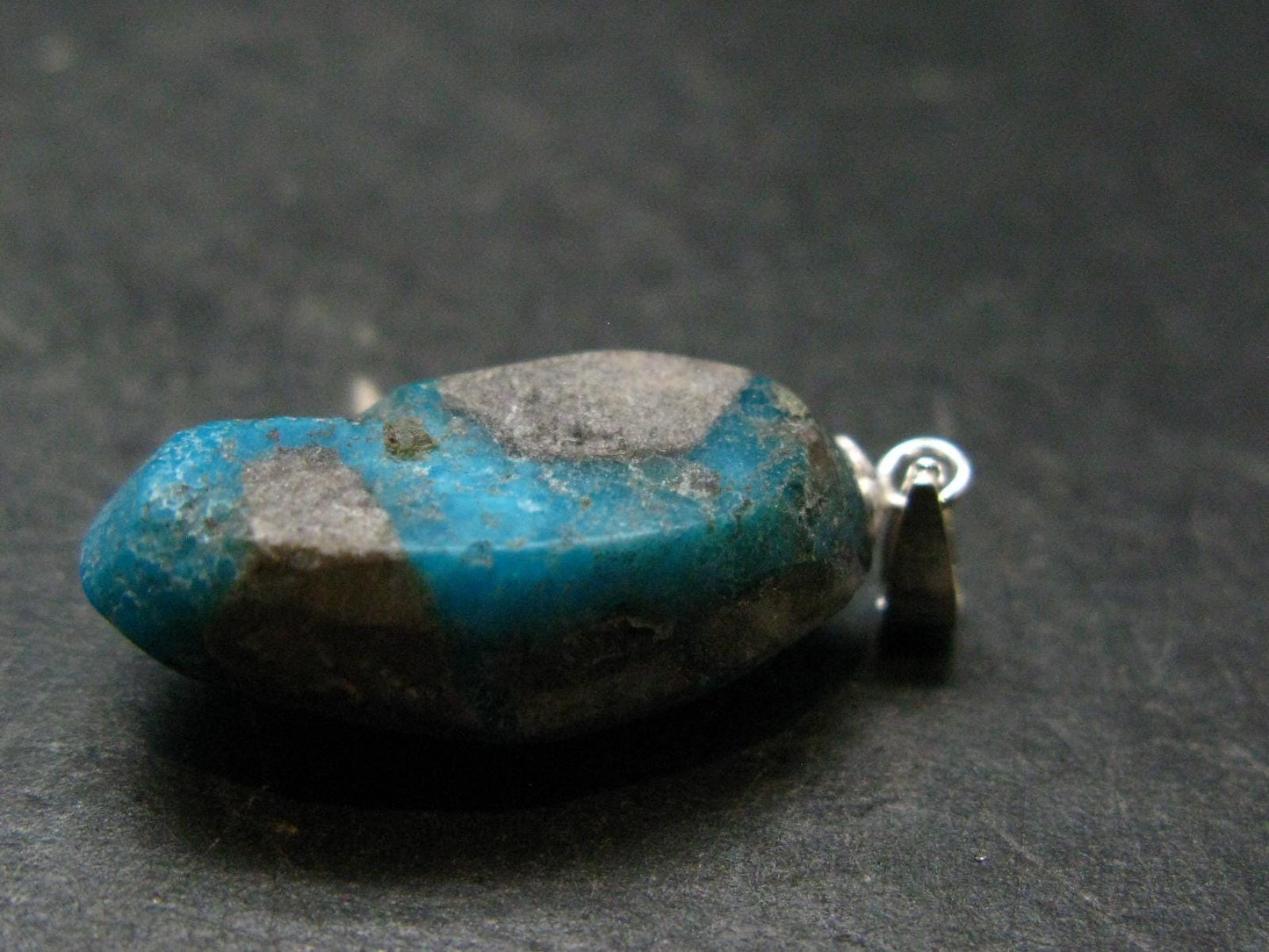 Genuine Turquoise Silver Pendant From Sleeping Beauty Arizona - 1.2" - 3.80 Grams