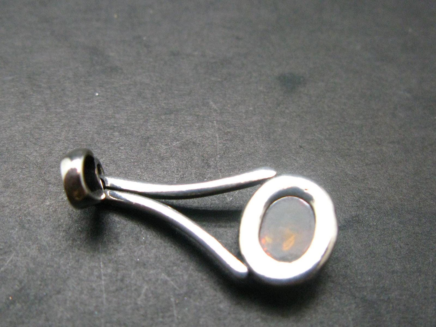 Natural Cognac Color Baltic Amber 925 Silver Pendant - 1.1" - 1.67 Grams