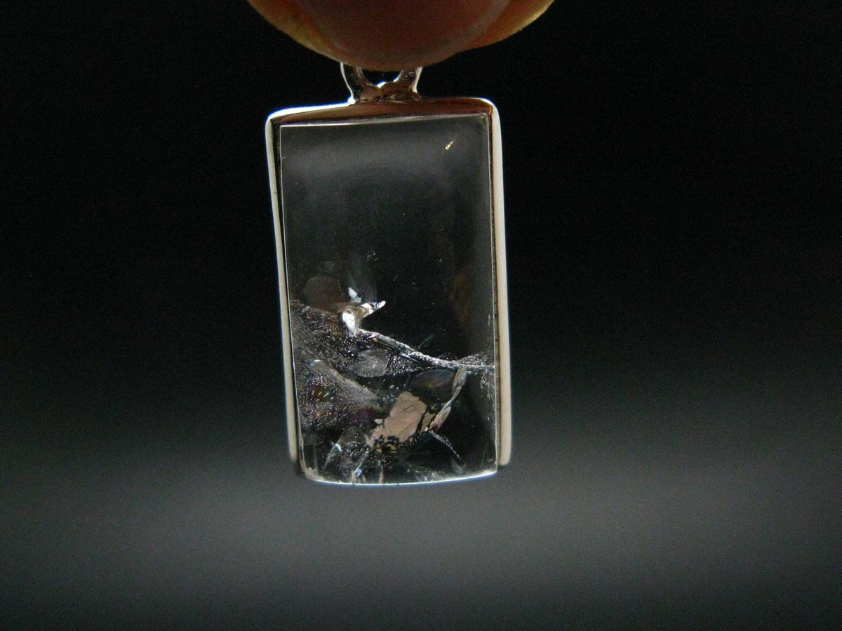 Nice Danburite Crystal Silver Pendant from Mexico - 1.2" - 5.18 Grams