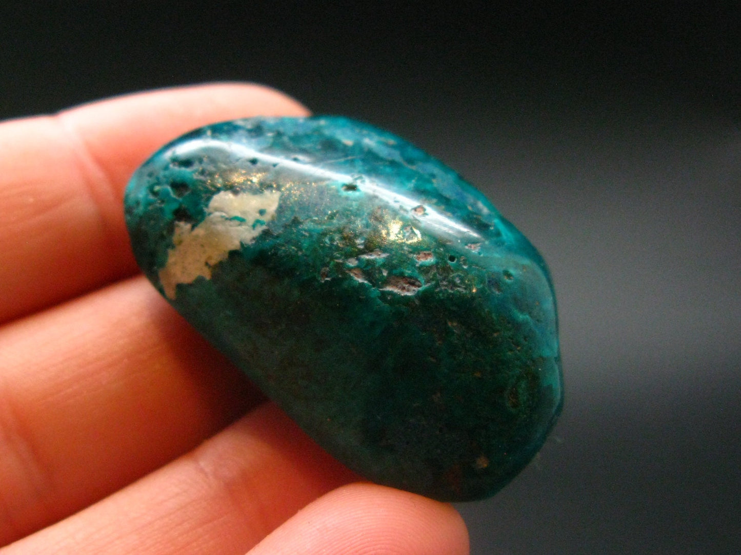 Very Nice Tumbled Dioptase Stone from Congo - 1.4" - 20.23 Grams