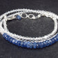 Lightweight Sparkly Faceted Sapphire and White Topaz Gemstone Tiny Beads Necklace - 19" - 8.1 Grams