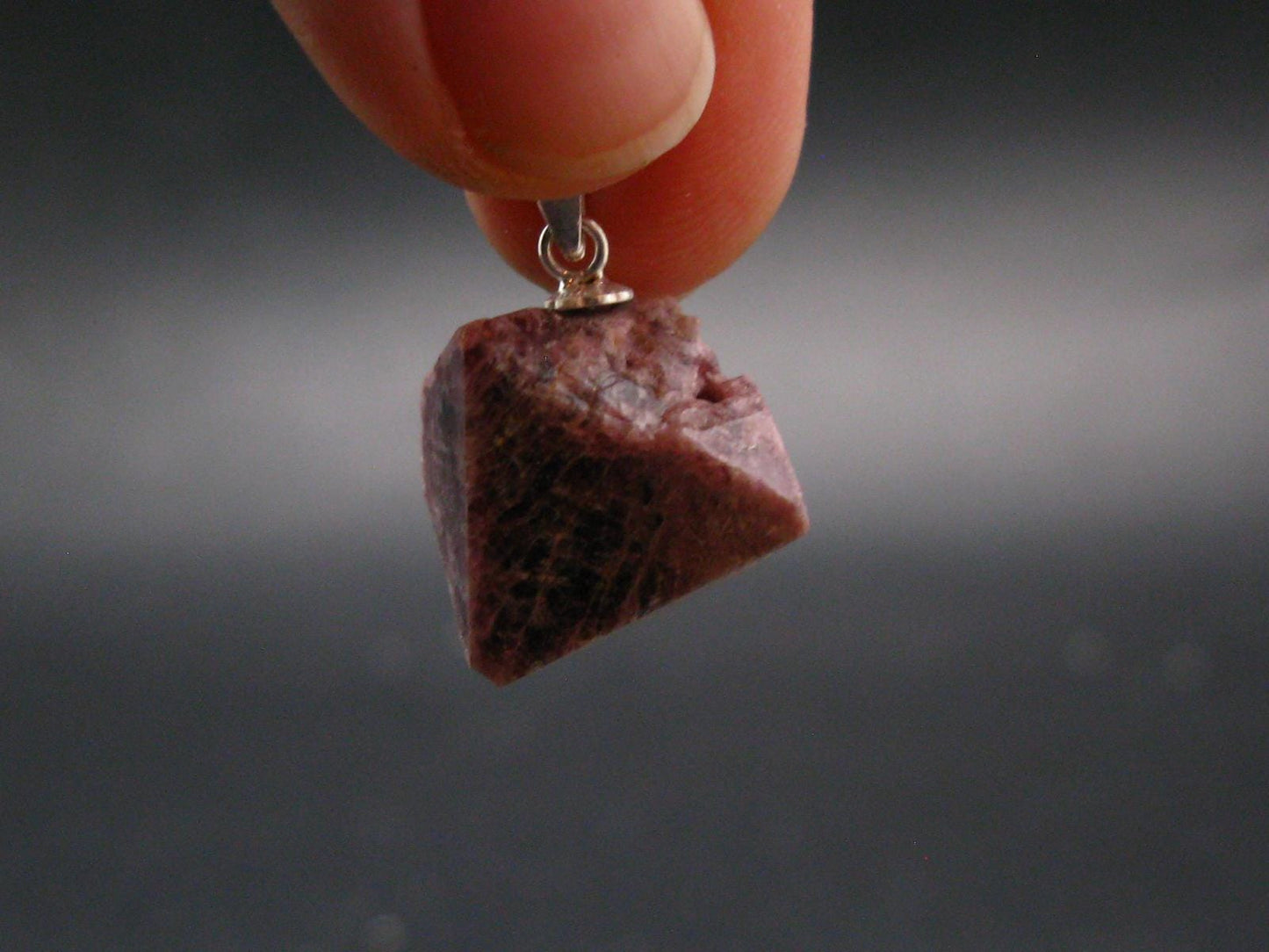 Spinel Crystal Silver Pendant From Vietnam - 0.8" - 4.85 Grams