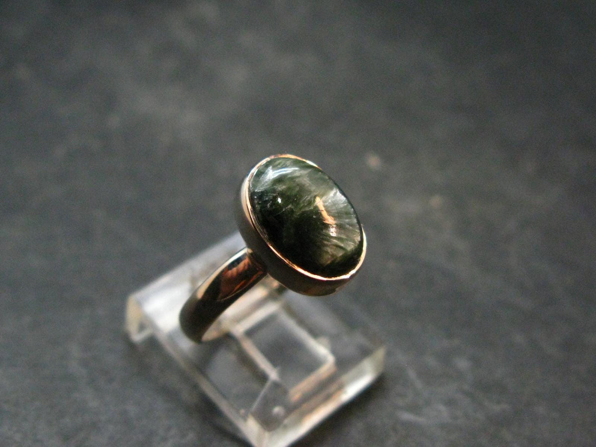 Seraphinite Clinochlore Angel Wings 925 Silver Ring From Russia - 2.38 Grams - Size 7
